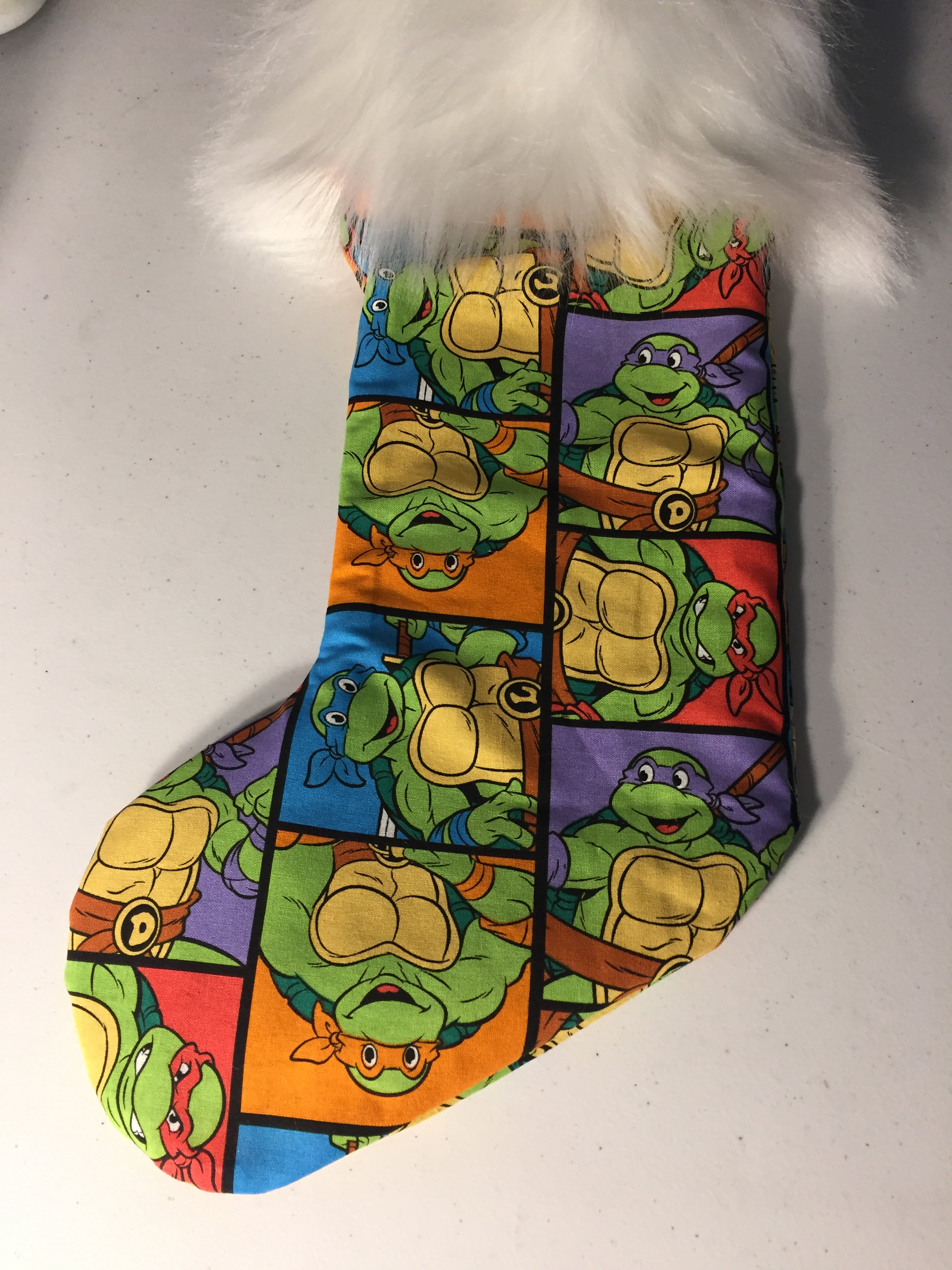 Vintage Teenage Mutant Ninja Turtle TMNT Stocking Leonardo Christmas